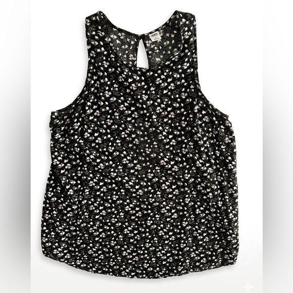 Old Navy Tops - OLD NAVY Floral Sleeveless Blouse Black Green Large L